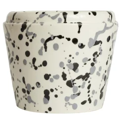 White and Black Ceramic Cachepot Vase