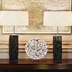 White and Black Ceramic Decorative Plate