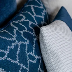 White and Blue Carré Bis Cushion