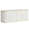 White Bathroom Cabinet with Two Doors and Gilded Accents