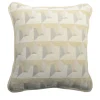 White Carrè Cushion in geometric jacquard fabric