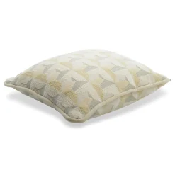 White Carrè Cushion in geometric jacquard fabric