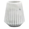 White Carrara Marble Low Vase by Jacopo Simonetti