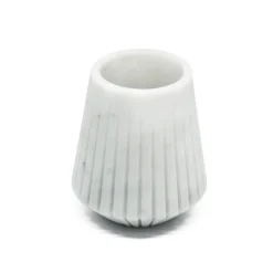 White Carrara Marble Low Vase by Jacopo Simonetti