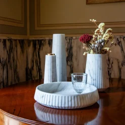 White Carrara Marble Tall Vase by Jacopo Simonetti