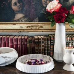 White Carrara Marble Tall Vase by Jacopo Simonetti