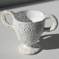 White Footed Cup with Handles