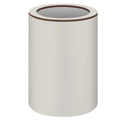 White Leather Waste Basket