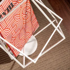 Who’s Next White Iron Magazine Rack