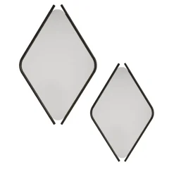 Wood Eye Bis Pair of Mirrors with Solid Oak Frame