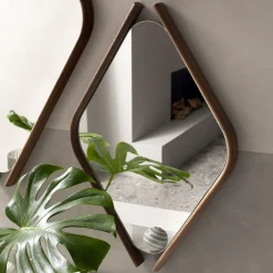 Wood Eye Medium Mirror with Solid Walnut Frame