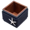 Wooden Box with Blue Eco-Leather and Rope Inserts