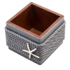 Wooden Box with Gray Eco-Leather and Rope Inserts