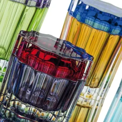 Xmas Set of 2 Purple Glass Boxes with Lid