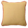 Yellow Carrè Cushion in False Unit Jacquard Fabric