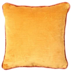 Yellow Carrè Cushion in False Unit Jacquard Fabric