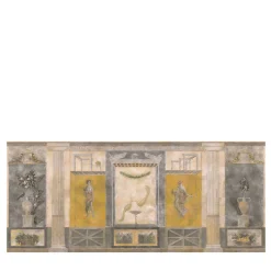 Yellow Gray & Beige Pompeii Cotton Wallcovering Fabric