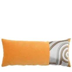 Yellow Les Intrigues Rectangular Band Velvet Cushion