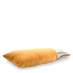 Yellow Les Intrigues Rectangular Band Velvet Cushion