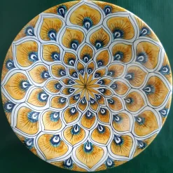 Yellow Peacock Feather ⌀ 25 cm Decorative Plate
