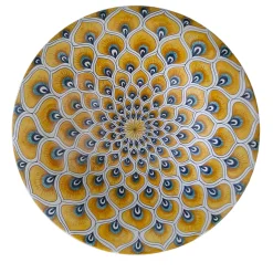 Yellow Peacock Feather ⌀ 35 cm Decorative Plate