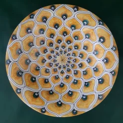 Yellow Peacock Feather ⌀ 30 cm Decorative Plate