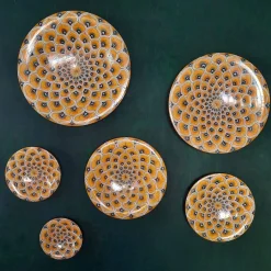 Yellow Peacock Feather ⌀ 40 cm Decorative Plate