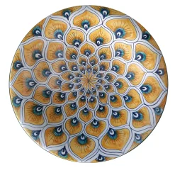 Yellow Peacock Feather ⌀ 20cm Decorative Plate
