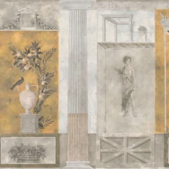 Yellow Pompeii Cotton Wallcovering Fabric