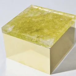 Yellow Quartz Brass Box