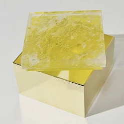 Yellow Quartz Brass Box