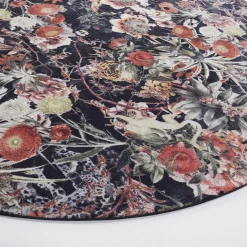 Zaira Exotic Floral and Animal Round Rug #2