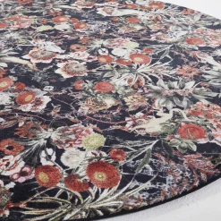 Zaira Exotic Floral and Animal Round Rug #1