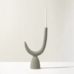 ZETA Mono Matte Anthracite Ceramic Candlestick
