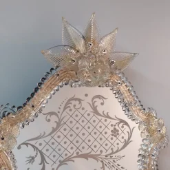 Zeus Gold Murano Glass Mirror by Fratelli Tosi